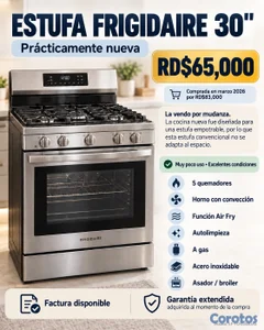Estufa Frigidaire 30” como nueva – RD$65,000