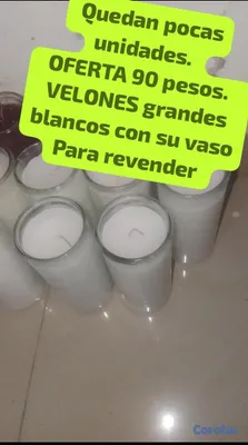 decoración y accesorios - OFERTA VELONES GRANDES BLANCOS CON SU VASO. PARA R 3