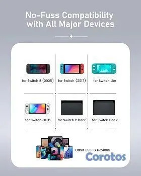 consolas y videojuegos - 🎮🔥 ¡CARGADOR 65W PARA NINTENDO SWITCH 2! | Cable 6.6 FT | Carga Rápida ⚡ 7