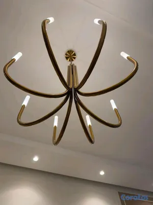 decoración y accesorios - Lampara colgante 8 luces laton dorado moderna 5