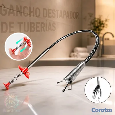 herramientas, jardines y exterior - 🎀 Gancho Destapador de Tuberías Flexible para Desagües con Extracción de Residu 7