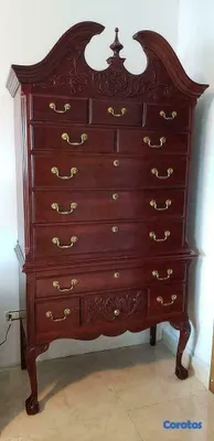 muebles y colchones - Vestidor Highboy Queen Anne  2 piezas   arriba y abajo incluido 2