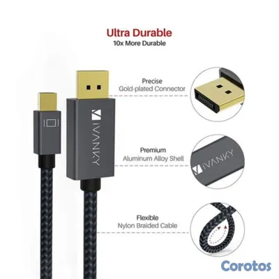 otros electronicos - CABLE MINI DISPLAYPORT A DISPLAYPORT 6.6 PIES IVANKY 2