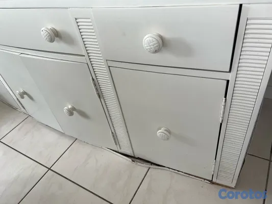 muebles y colchones - Vitrina Blanca de Madera  2