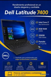 Laptop Dell Latitude 7400; 14P - 256GB SSD/ 8GB - Windows 10 Pro 