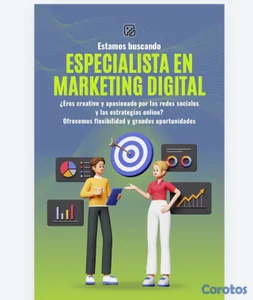 Especialista en marketing digita y redes sociales 