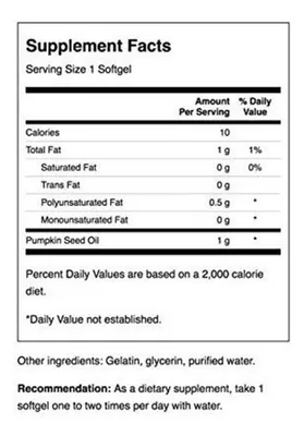 Salud y Equipamiento Médico - Pumpkin Seed Oil Aceite Semilla Calabaza 100 Softgels 1000mg 5