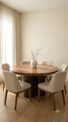decoración y accesorios - Mesa comedor redonda madera maciza 6 puestos 149cm 15