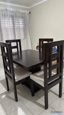 muebles y colchones - Comedor de pino tratado de 4 sillas  3
