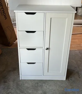 decoración y accesorios - Gabinete de almacenamiento de piso para baño  2