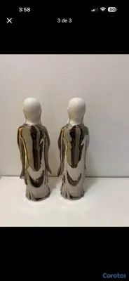 decoración y accesorios - Vendo juego de Budas color blanco con plateado.  3
