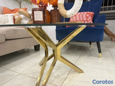 Mesa de centro de cristal 