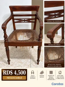 SILLA DE CAOBA (NEGOCIABLE) USADA
