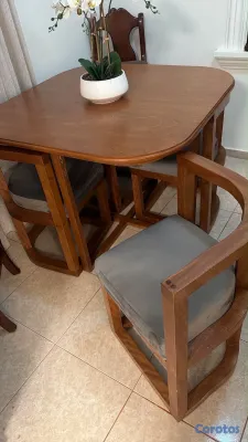 muebles y colchones - comedor de 4 sillas en caoba  2