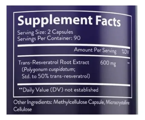 Salud y Equipamiento Médico - Resveratrol 600mg 180 Cápsulas - U - Unidad A $1272 2