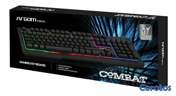 computadoras y laptops - TECLADO ARGOM, GAMING COMBAT, BACKLIGHT, USB INGLES COLOR NEGRO ARG-KB-2055BK 2