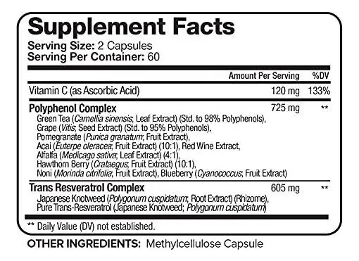 Salud y Equipamiento Médico - Resveratrol 1450mg Antioxidante Inmune Nutrivein 120 Cap 3