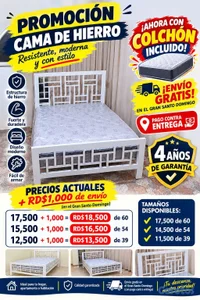 Camas al mejore precio 
5 años de garantía 

tamaños disponible 

39
54
60.
