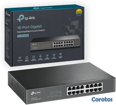 accesorios para electronica - SWITCH 16 PUERTOS TP-LINK TL-SG1016D, NO ADMINISTRABLE/RACK, 16 PUERTOS GIGABIT  2