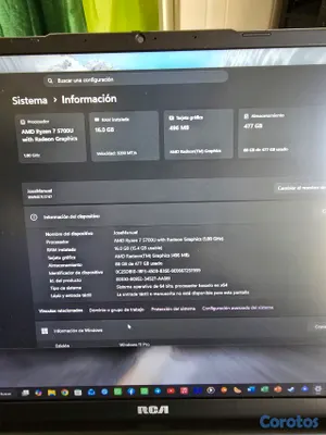 computadoras y laptops - Laptop Ryzen 7 5700u 16GB RAM M.2 512GB NVMe Pantalla 17,3 Pulgadas  3