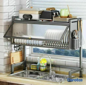 Escurridor de platos con tapa grande