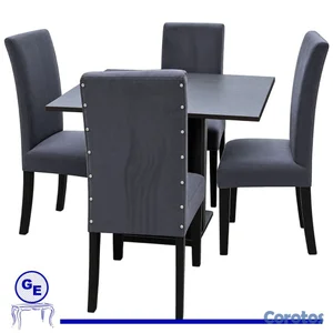 Comedor de cuatro sillas tapizada color gris 