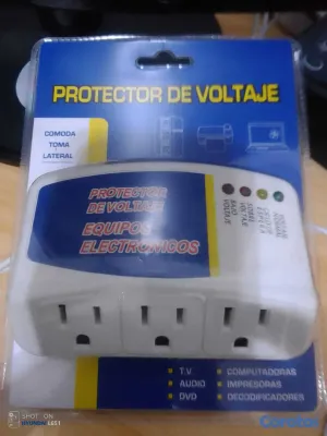 decoración y accesorios - Protector de Voltaje con 3 Tomas N010-E Evita Daño 3