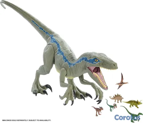 juguetes - Jurassic World Velociraptor Blue Supercolosal, din 3