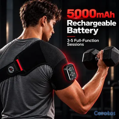 Salud y Equipamiento Médico - 🔥 ¡TERAPIA DE LUZ ROJA PARA HOMBRO! 102 Calor + Vibración Recargable 5000mAh 💪 7