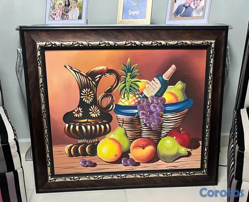 decoración y accesorios - vendo Lámpara, cuadro flores juego de 3 y cuadro frutal comedor 3