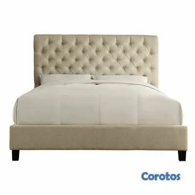 muebles y colchones - Cama tapizada color beige incluye colchon. Nueva 2