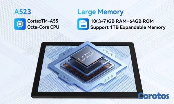celulares y tabletas - Tablet 10” Android14,Octa-Core, 10GB RAM, 64GB ROM, 1TB Expandable, 1280x800 IPS 10