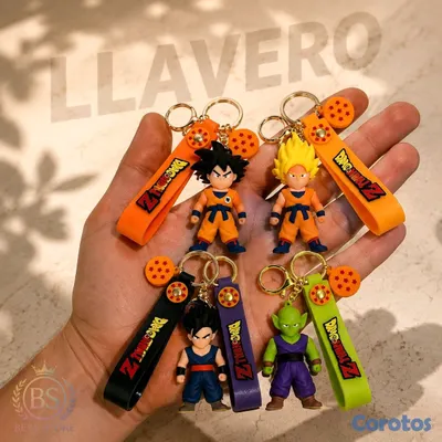 juguetes - Llavero Dragon Ball Z con figura y correa para decorar tus llaves con estilo.  7