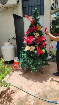 decoración y accesorios - En venta árbol de Navidad con Luces incorporadas y flores.  5