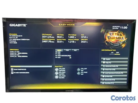 computadoras y laptops - PC Gaming AMD 5600 / 32GB / GTX 1660S 6GB / 512 M.2 / Case y power Ibuypower 5