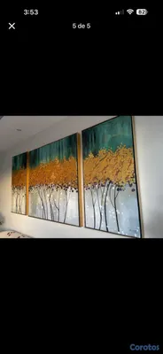 muebles y colchones - Vendo juego de cuadros para sala 4