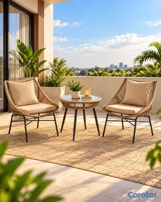 herramientas, jardines y exterior - Juego de terraza 3 piezas  2