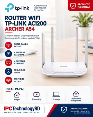 otros electronicos - TP-LINK AC1200 WIFI ROUTER (ARCHER A54) 2
