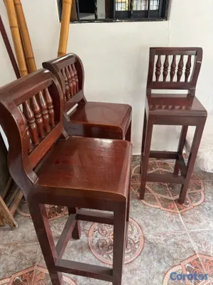 muebles y colchones - trío de taburetes en caoba  2