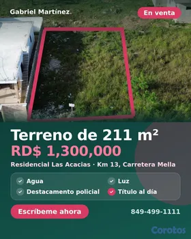 solares y terrenos - Solar en venta en Residencial Las Acacias | Km 13 