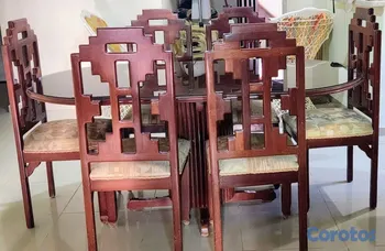 muebles y colchones - JUEGO DE COMEDOR EN CAOBA