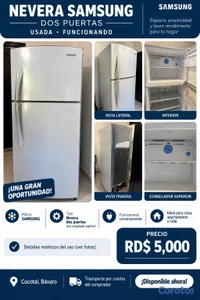 Nevera Samsung de 2 Puertas con Congelador Superio