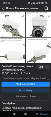 accesorios para vehiculos - Bomba Freno nueva, marca Dorman M630304,  Por Dodg 4