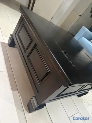 muebles y colchones - Mesa de centro de madera color negro 7