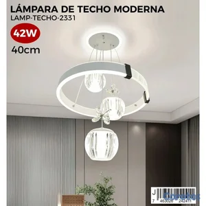 Lampara de techo con aro y tres colgantes