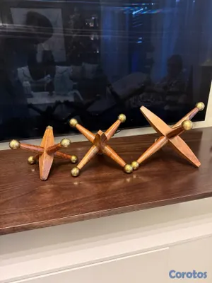 decoración y accesorios - Trío decorativo de Jacks en madera  3