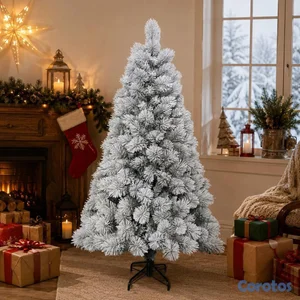 Arbol de Navidad nevado de ramas finas -