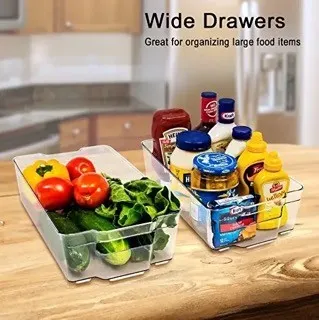 decoración y accesorios - 6 pzs Contenedores acrilicos de nevera Organizador refrigerador almacenamiento 5