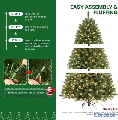 decoración y accesorios - Árbol de navidad nuevo con luces  2