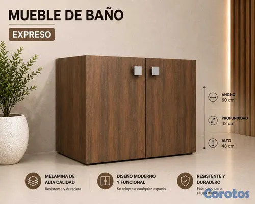 muebles y colchones - Mueble de Baño Moderno y Elegante en Melamina. 2
